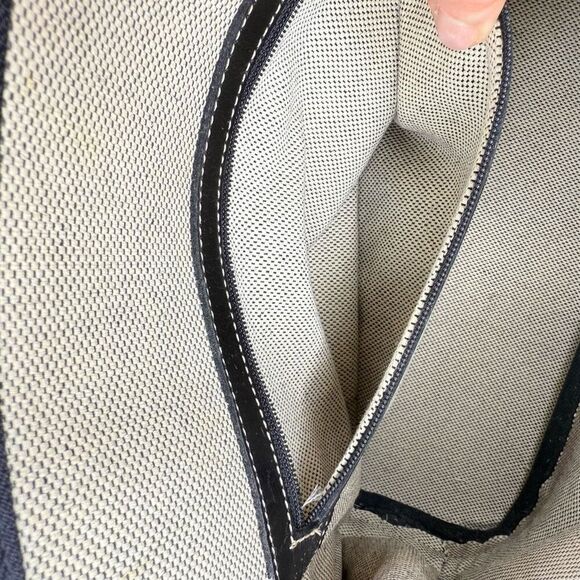 Vintage Dooney & Bourke Monogram Satchel Handbag Black Leather Trim USA Made - Picture 10 of 11